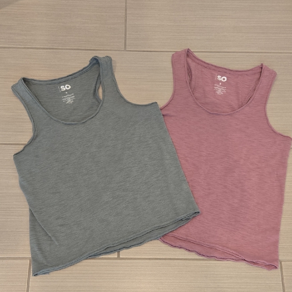 SO Women's Tank Tops in Moss Green and Mauve